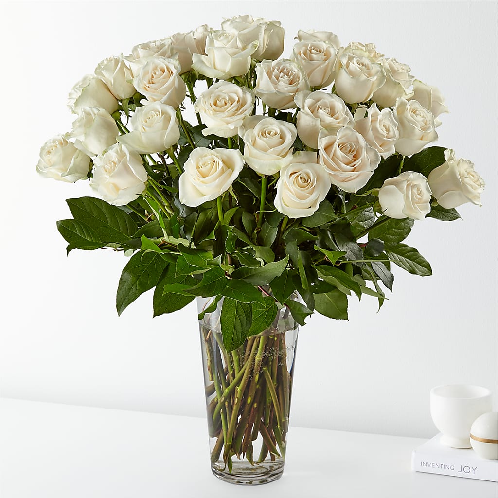 Long Stem White Rose Bouquet – Bloom N Grow Floral Design, Atascadero CA