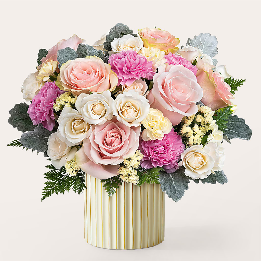 Blissful Moments Bouquet with Ivory Vase – Bloom N Grow Floral Design, Atascadero CA