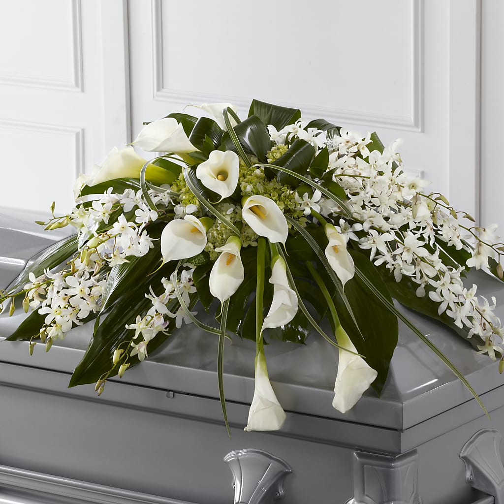 Angel Wings Casket Spray – Bloom N Grow Floral Design, Atascadero CA