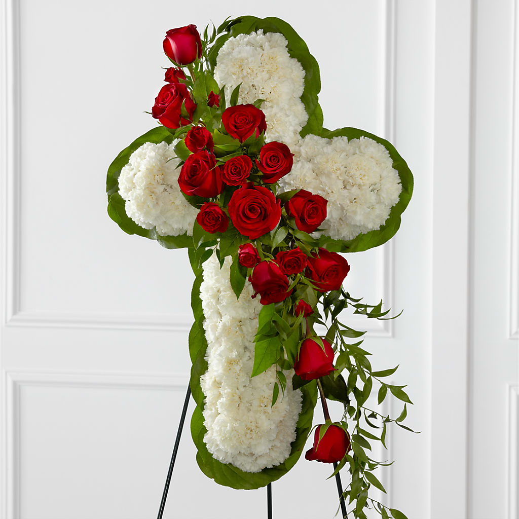 Floral Cross Easel – Bloom N Grow Floral Design, Atascadero CA