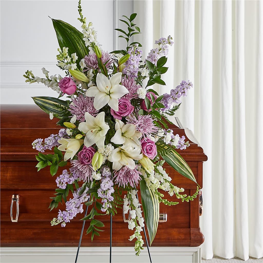 Grateful Hearts Standing Spray – Bloom N Grow Floral Design, Atascadero CA