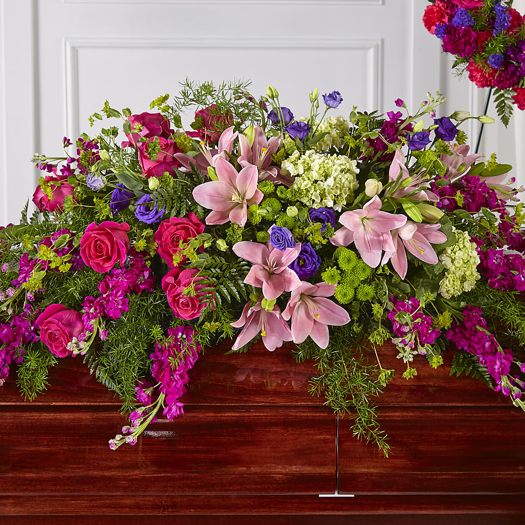 Radiant Tribute Casket Spray –  Bloom N Grow Floral Design, Atascadero CA