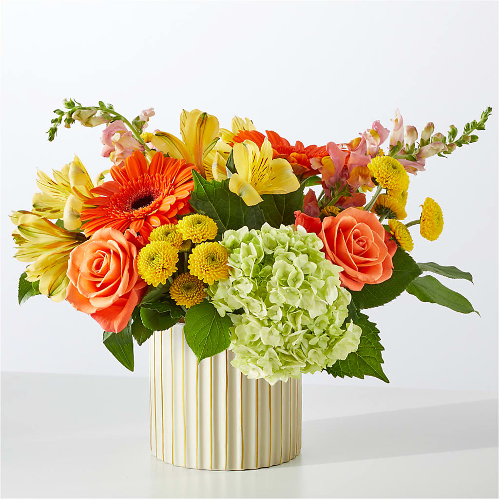 Autumn Sunshine Bouquet with Ivory Vase –  Bloom N Grow Floral Design, Atascadero CA