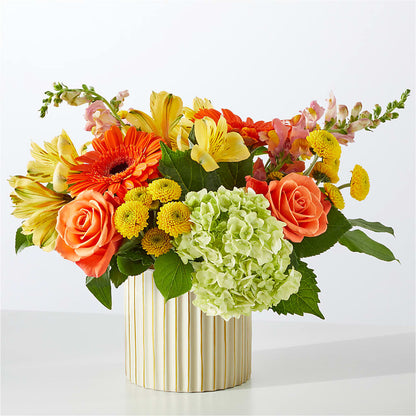 Autumn Sunshine Bouquet with Ivory Vase –  Bloom N Grow Floral Design, Atascadero CA