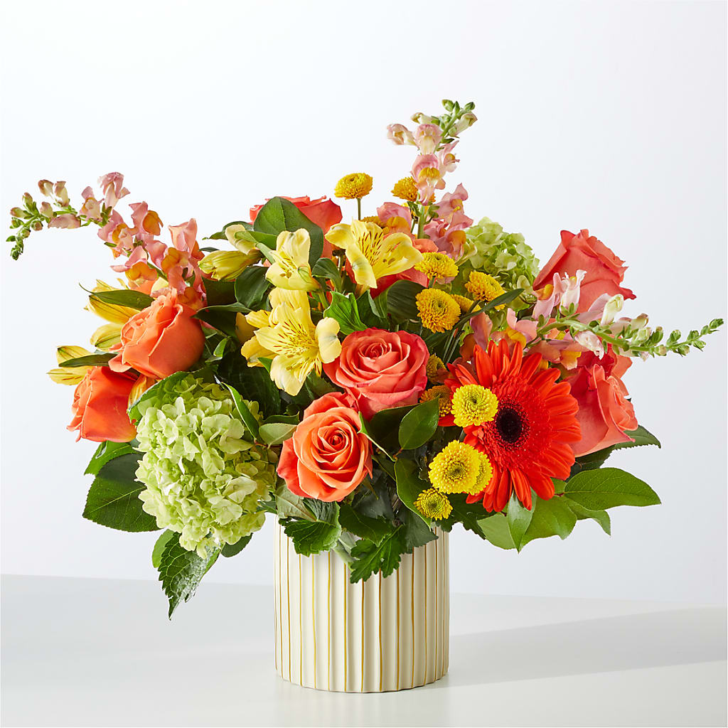 Autumn Sunshine Bouquet with Ivory Vase –  Bloom N Grow Floral Design, Atascadero CA