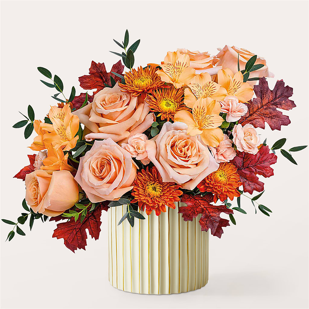 Spiced Latte Bouquet with Ivory Vase –  Bloom N Grow Floral Design, Atascadero CA