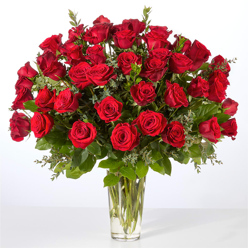 Forever Yours Fifty Stem Red Rose Bouquet –  Bloom N Grow Floral Design, Atascadero CA